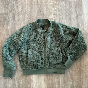 Green Sherpa Bomber Jacket